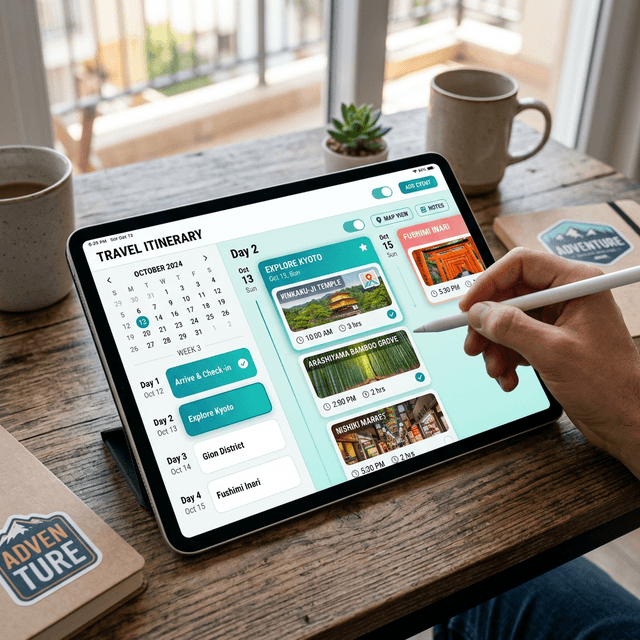Creating a free travel itinerary using an online planner